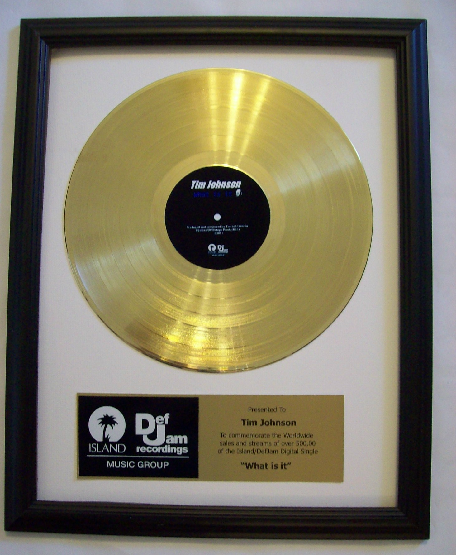 Custom Gold Lp Record Awardtrophy